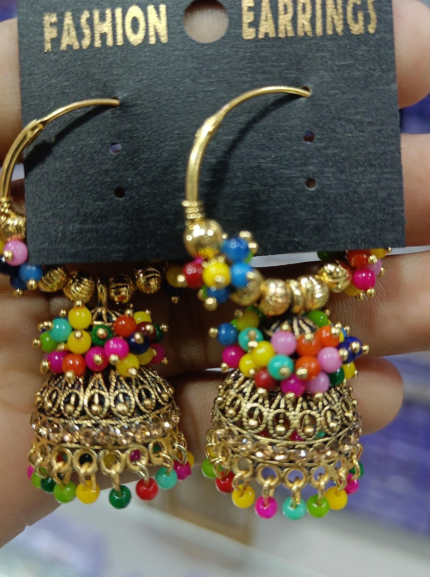 Chandbali or hoops with traditional finish