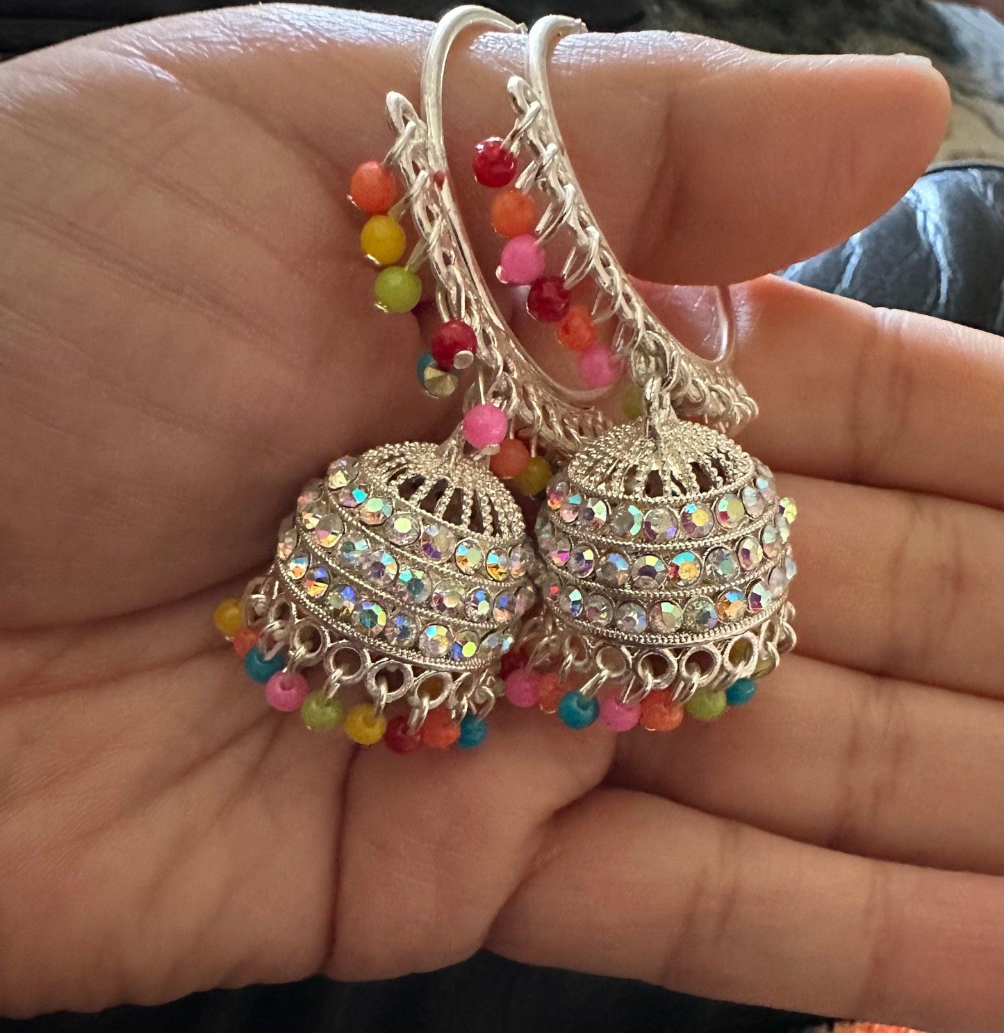 Chandbali or hoops with traditional finish