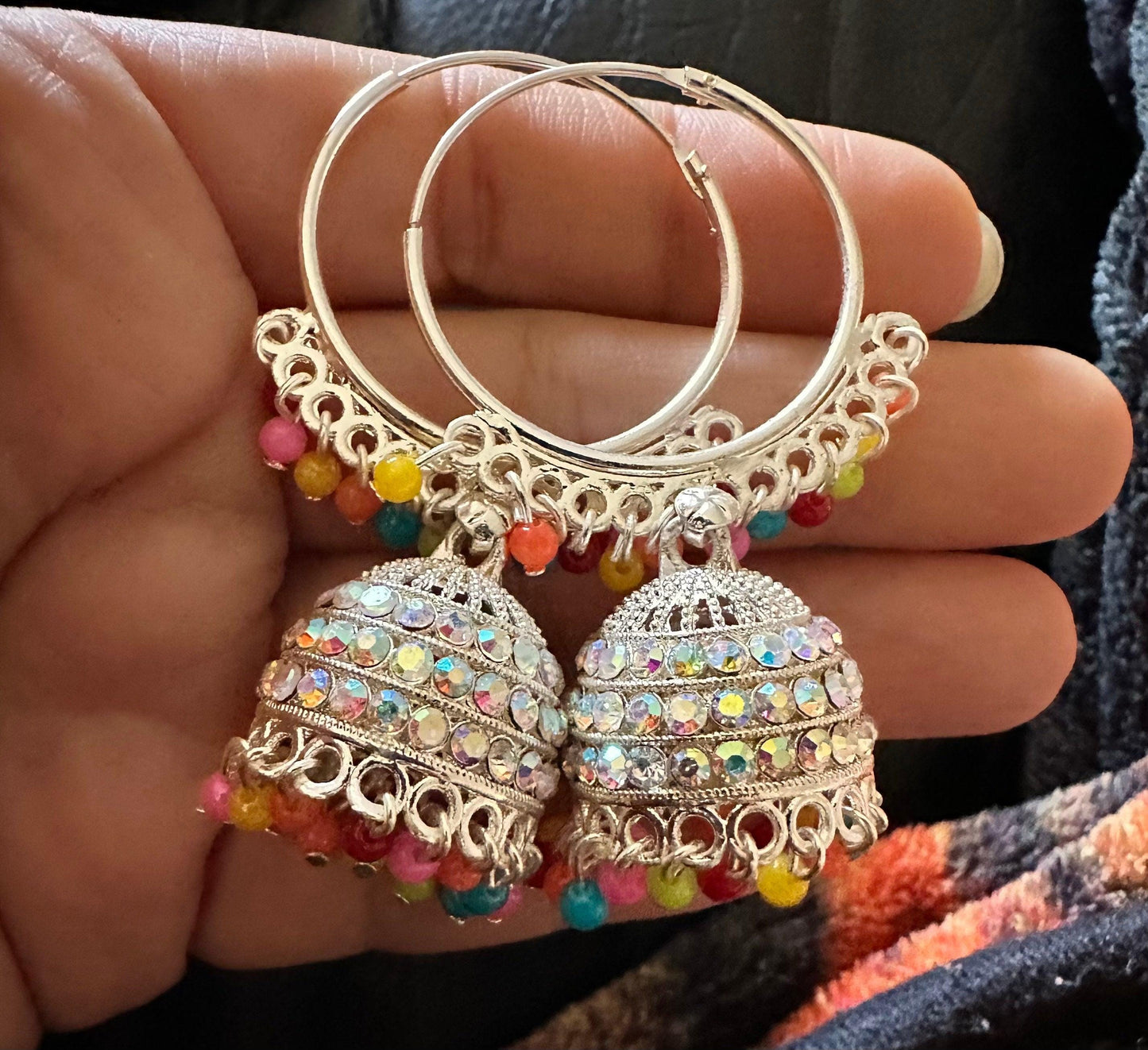 Chandbali or hoops with traditional finish