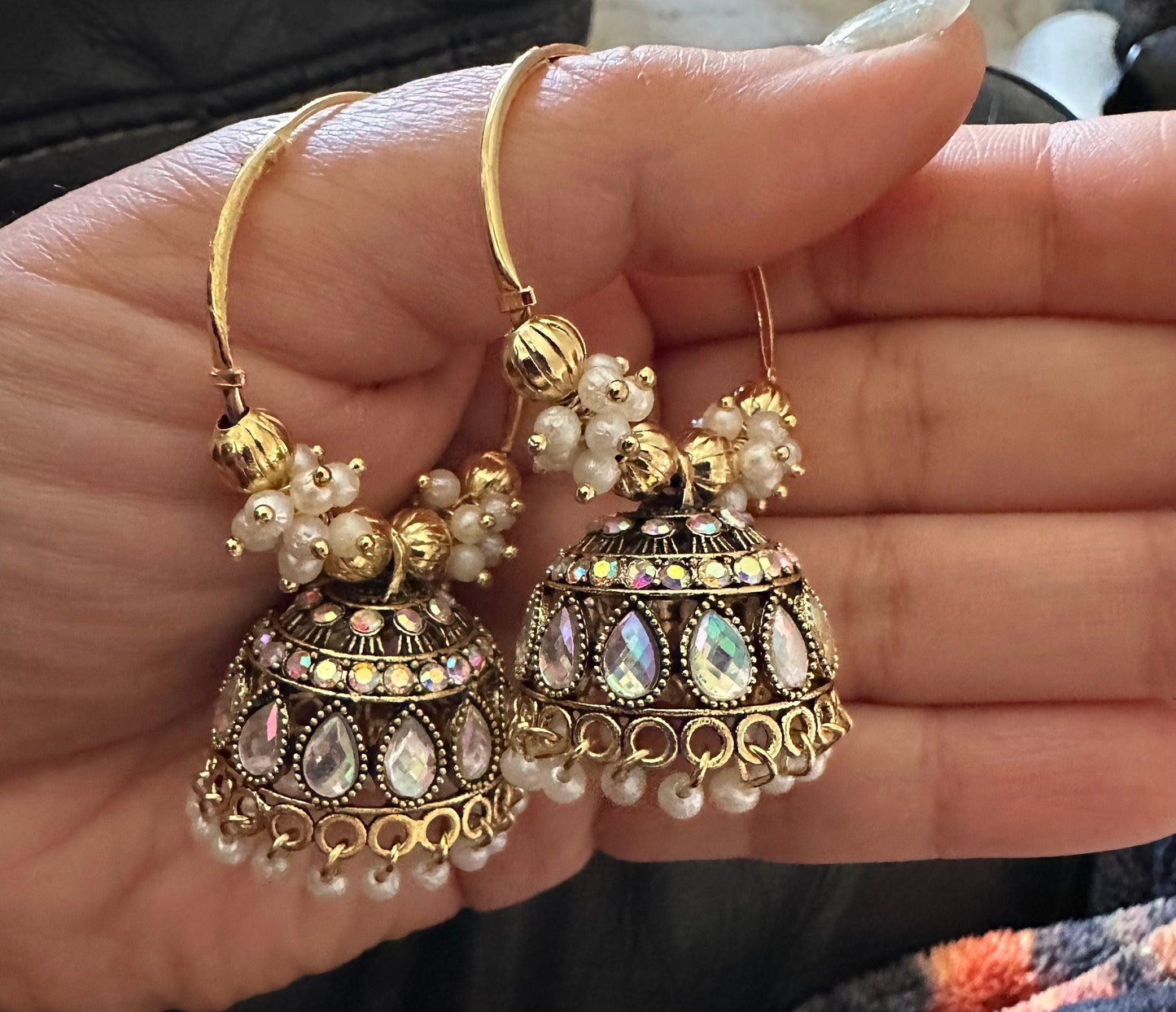 Chandbali or hoops with traditional finish