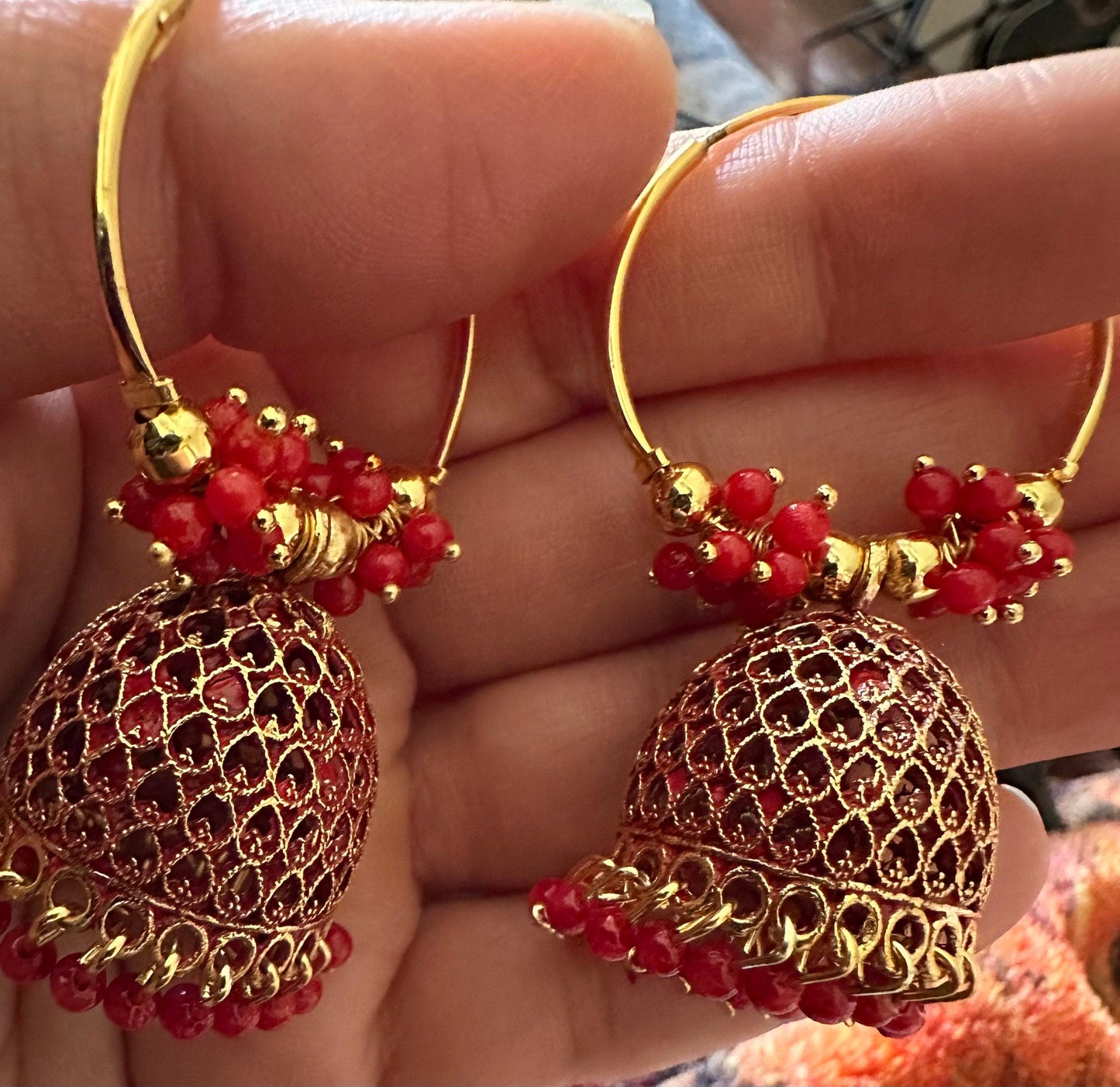 Chandbali or hoops with traditional finish