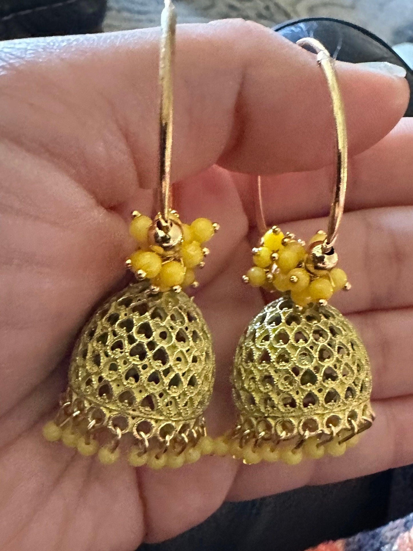 Chandbali or hoops with traditional finish