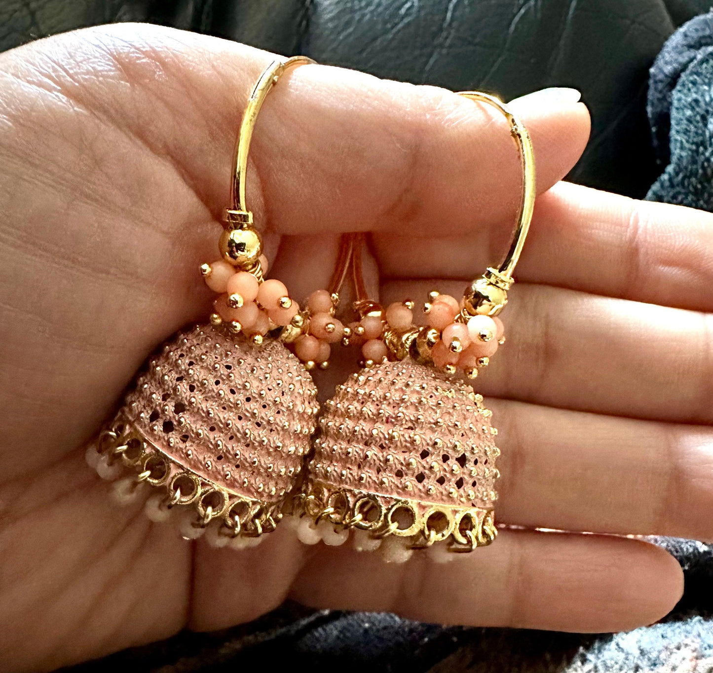 Chandbali or hoops with traditional finish