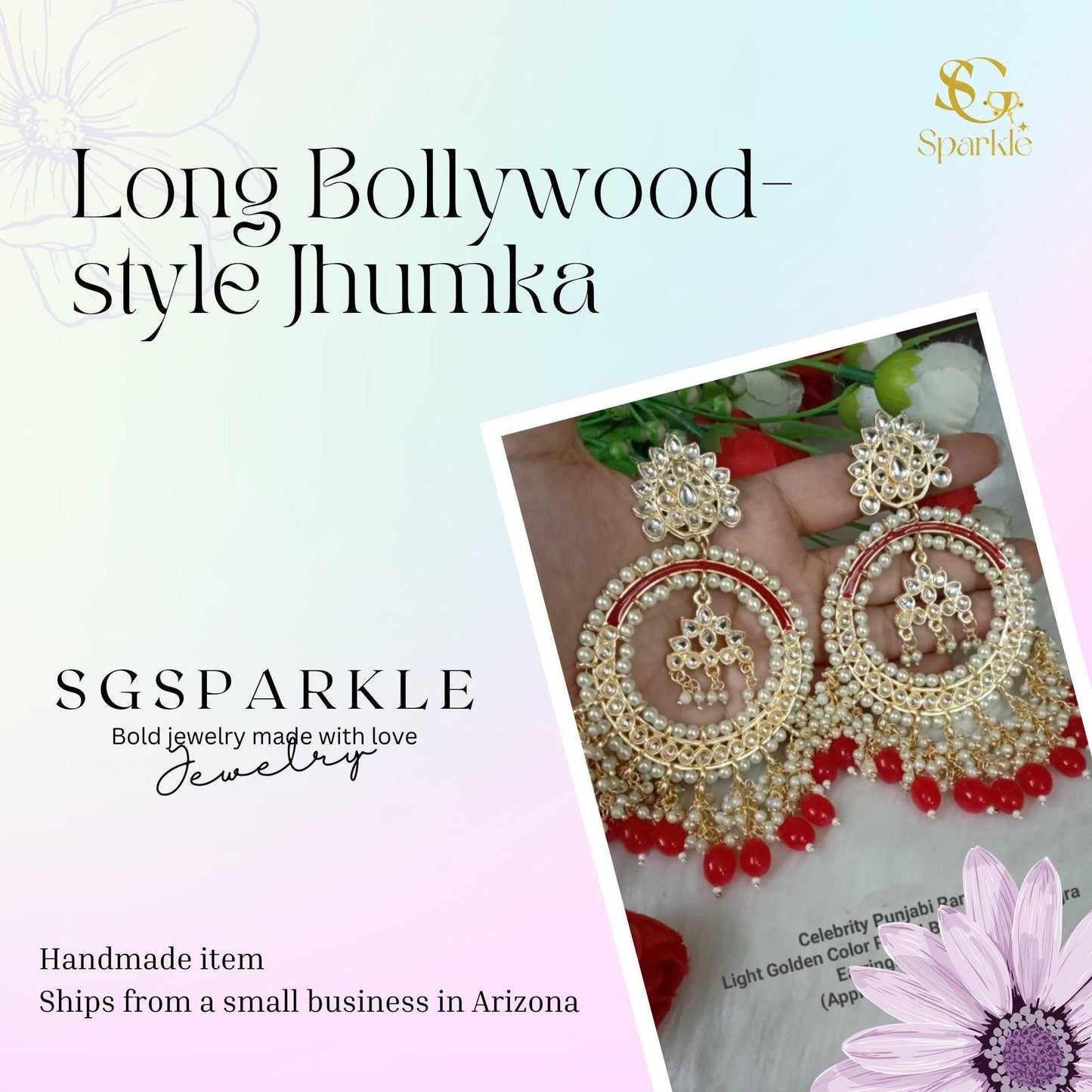Long Bollywood style Jhumka