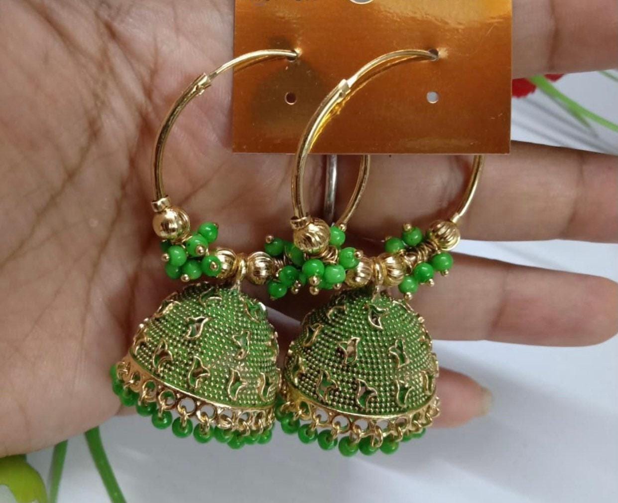 Chandbali or hoops with traditional finish