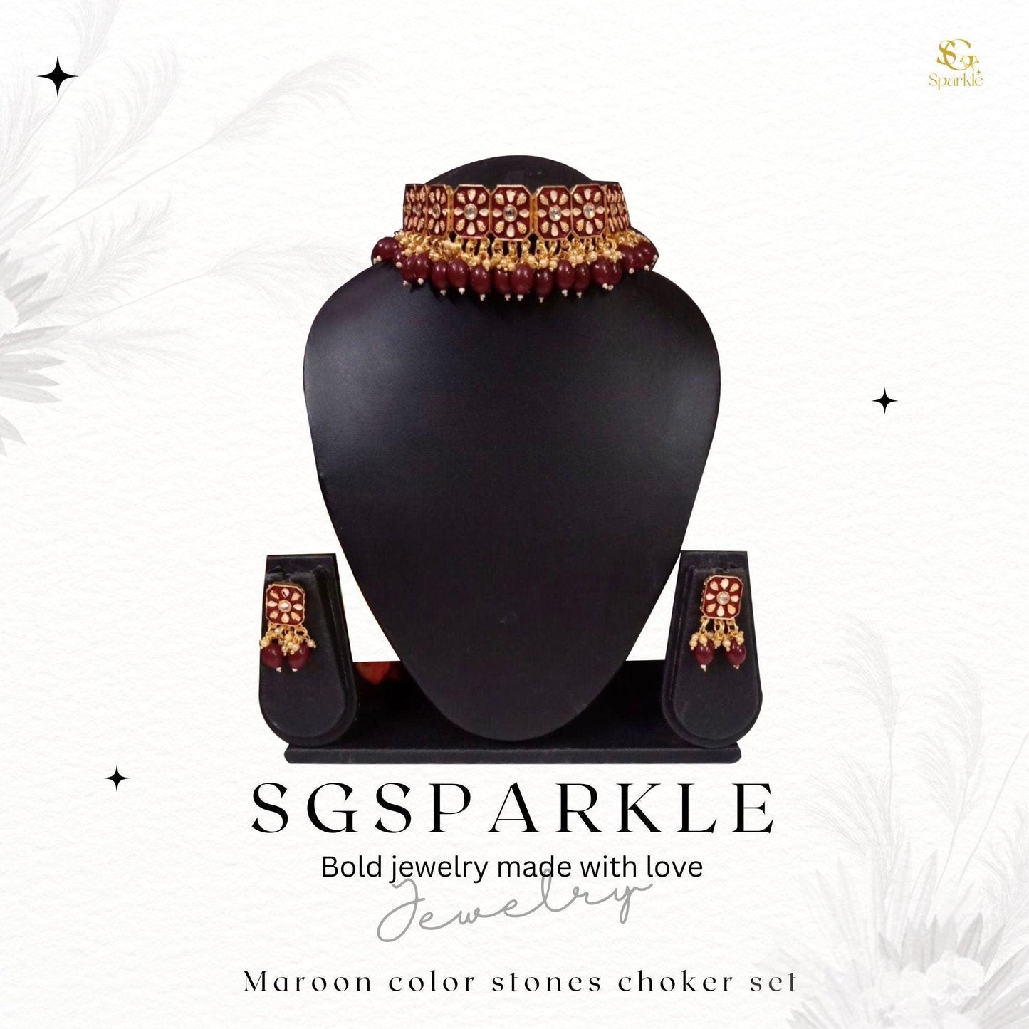 Bright color stones choker set