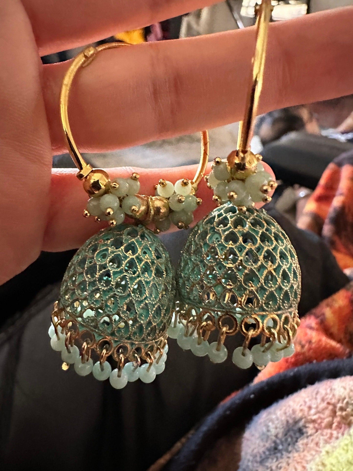 Chandbali or hoops with traditional finish