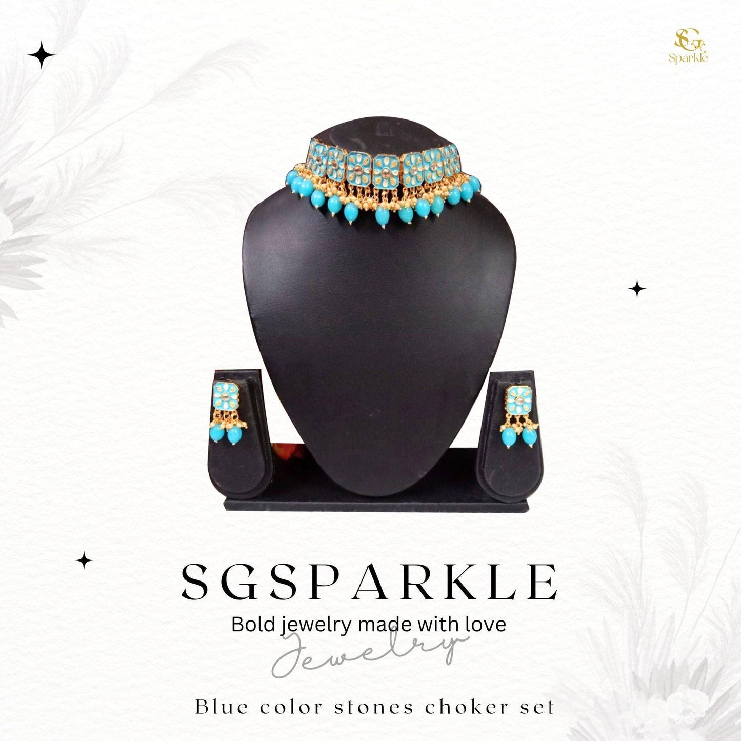 Bright color stones choker set