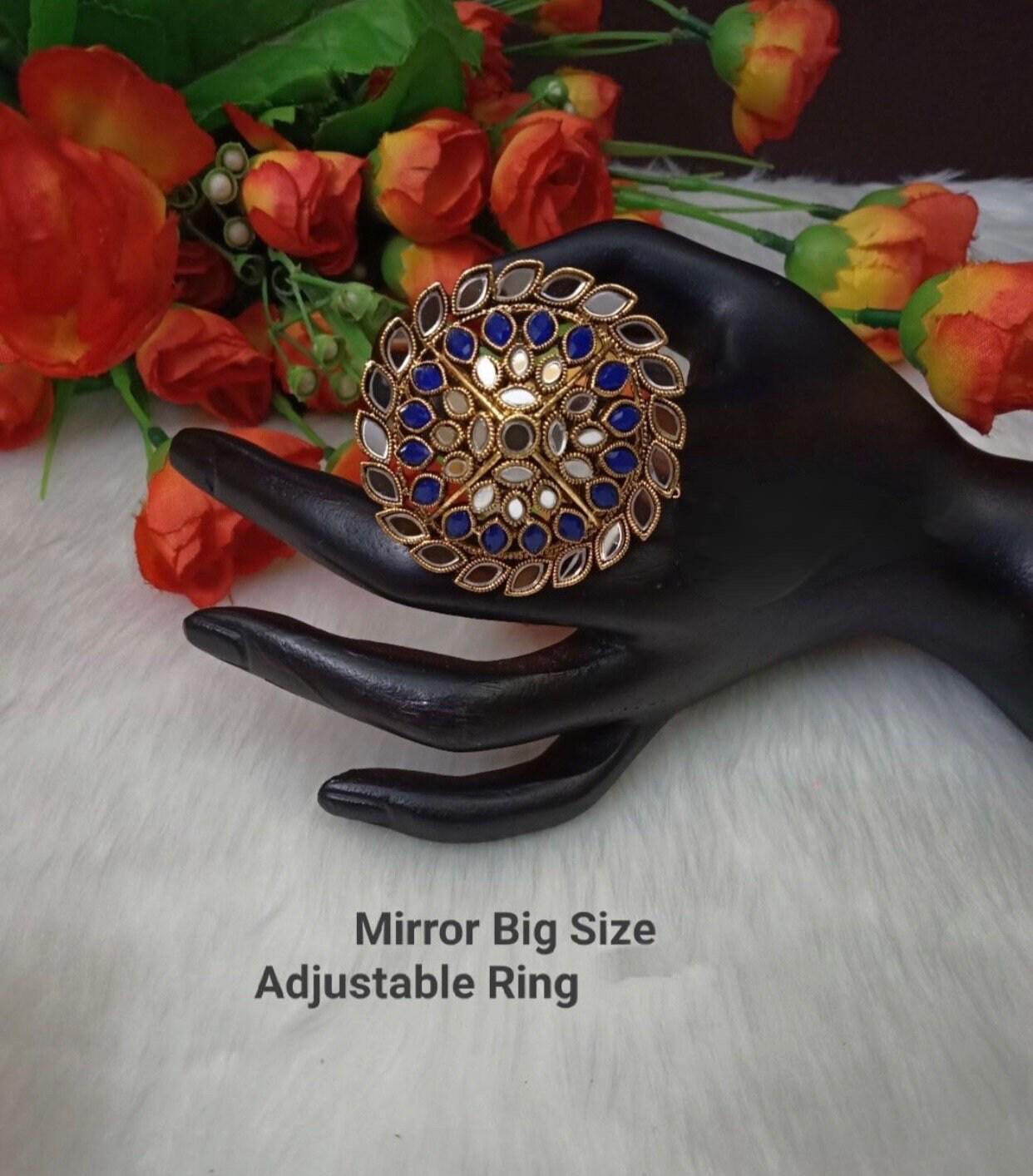 Mirror big size adjustable ring